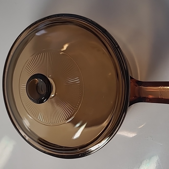 Corningware vision cookware amber glass saucer pot and pyrex lid 1.5L - Picture 2 of 7